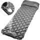 Integrated Foot Pump Portable Inflatable Camping Sleeping Mat with Pillow - Grey