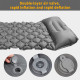 Integrated Foot Pump Portable Inflatable Camping Sleeping Mat with Pillow - Grey
