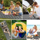 Integrated Foot Pump Portable Inflatable Camping Sleeping Mat with Pillow - Grey