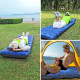 High Qaulity Thicken Inflating Camping Sleeping Mat with Pillow Ultralight Camping Mattress for Camping - Blue