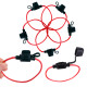 5pcs Inline Fuse Holder to Accept 12V 30A Mini Blade Fuses Splash Proof for Car Bike - S size