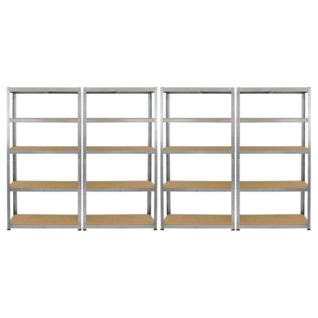 Monster Racking 4 x Galwix Galvanised Steel Shelves, 90cm Wide