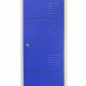 3 x Metal Storage Lockers - Four Doors, Blue - Flatpack