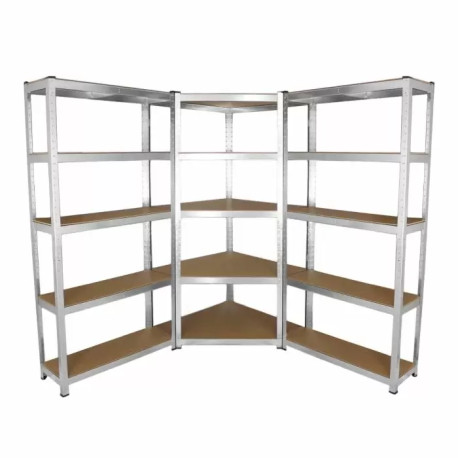 Galwix 90cm Racking Bundle: Corner Shelving and 2 Garage Racking Bays