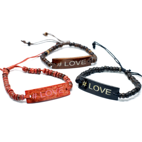 6x Coco Slogan Bracelets - ＃Love