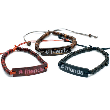 6x Coco Slogan Bracelets - ＃Friends