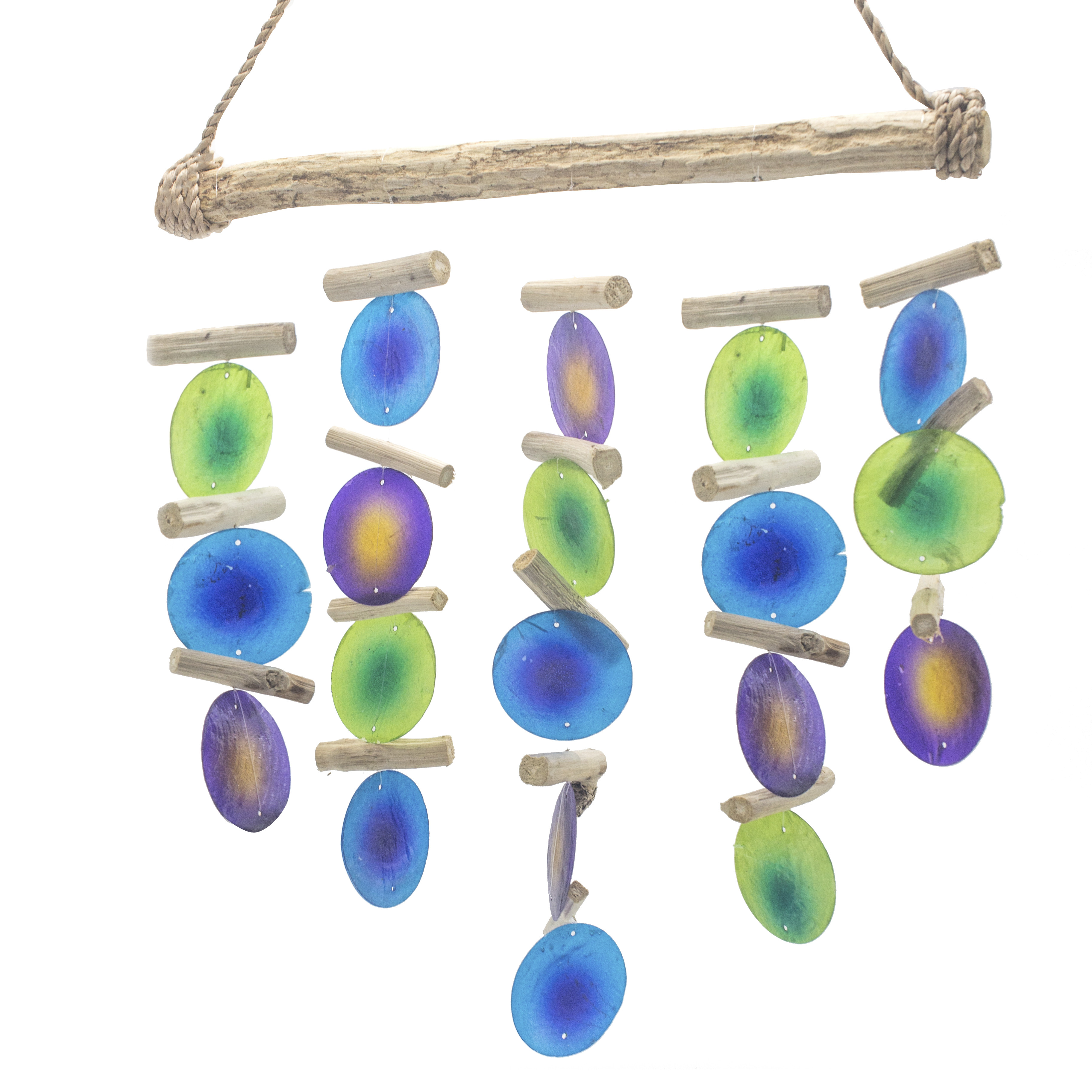 Green &amp; Purple Driftwood Chime