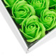 10x Craft Soap Flowers - Med Rose - Green