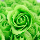 10x Craft Soap Flowers - Med Rose - Green