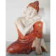 Hand Carved Buddha Statue - 25cm Thinking