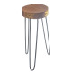 Albasia Wood Plant Stand - Natural &amp; gold detail