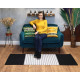 Indian Cotton Rug - 70x170cm - Black / Grey
