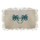 Linen Cushion 30x50cm Palm Tree with Fringe