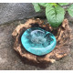 Molten Glass on Wood - Candle Holder