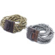 Multi-Bead Bangle Wooden Clasp - Assorted Gold/Bronze