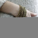Multi-Bead Bangle Wooden Clasp - Assorted Gold/Bronze