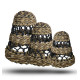 Natural Banana Leaf &amp; Hitam Raffia Lamp Shades - Set of 3