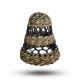 Natural Banana Leaf &amp; Hitam Raffia Lamp Shades - Set of 3