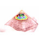 Orgonite Pyramid -  Rose Quartz Rainbow Flower of Life - 70 mm