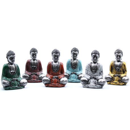 6x Silver Mini Buddha (Assorted Colours)