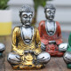 6x Silver Mini Buddha (Assorted Colours)
