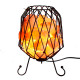 Mesh Salt Rock Brazier,Pink Salt Chunks, Cable &amp; Bulb