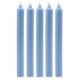Solid Colour Dinner Candles - Rustic Sea Blue - Pack of 5