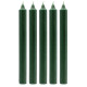 Solid Colour Dinner Candles - Rustic Holly Green - Pack of 5