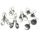 Shell &amp; Silver Earrings - Three Hearts - MOP