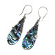 Shell &amp; Silver Earrings - Three Hearts - Abalone