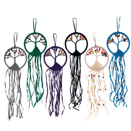6x Tree of Life Dreamcatcher - 12cm (assorted)