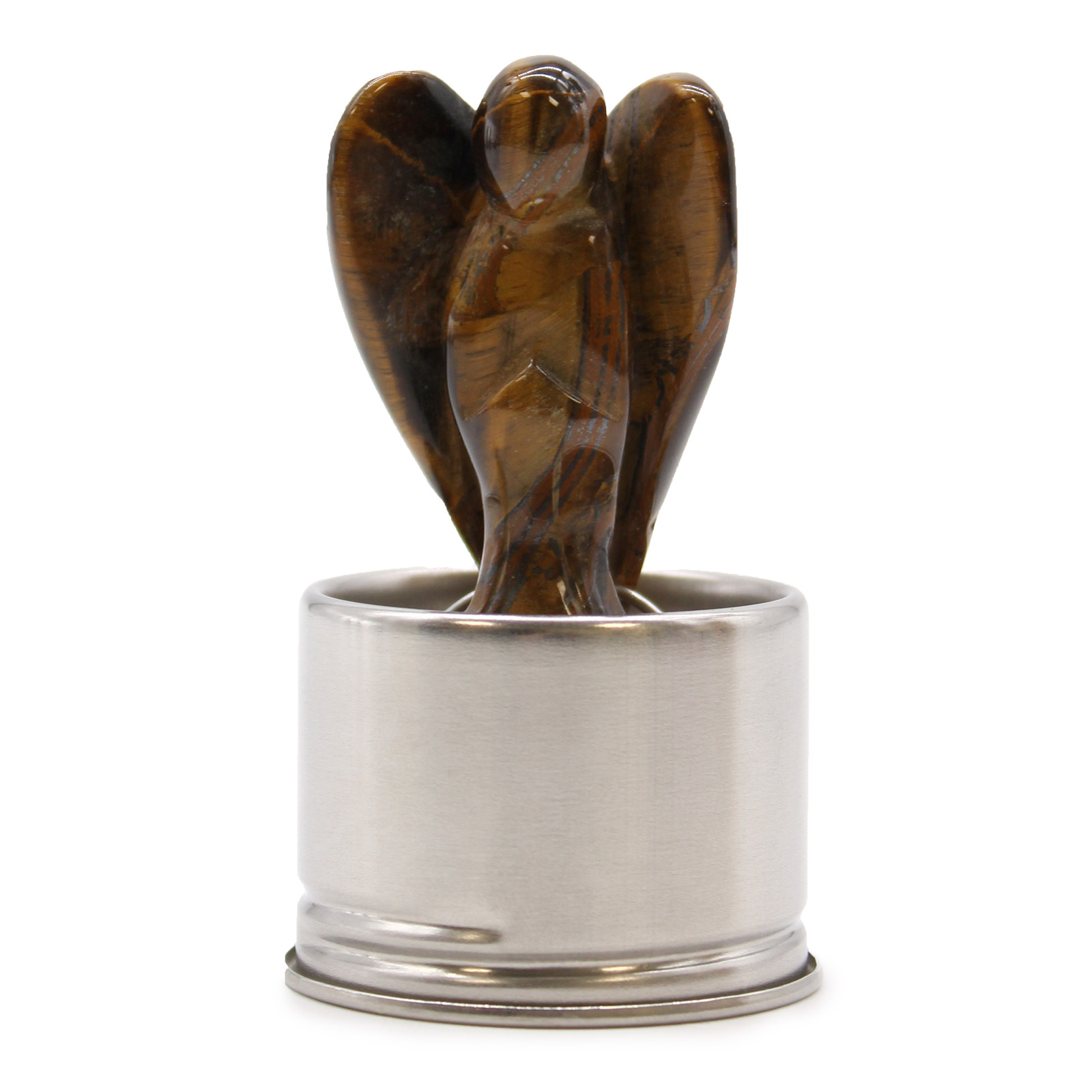 Tiger's Eye Obelisk &amp; Angel - Metal Base