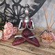 Yoga Lady Figure -  Silver &amp; Bordeaux 24cm