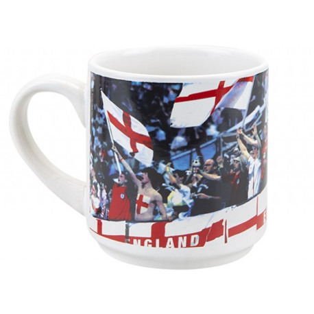 Jumbo White Stoneware England Mug
