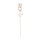 Gold Reindeer Wooden Pick with Bell (50cm)