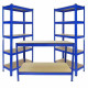 Monster Racking 2 x T-Rax 75cm Blue &amp; Metal Storage Workbench