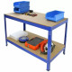 Monster Racking 2 x T-Rax 75cm Blue &amp; Metal Storage Workbench