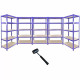 Monster Racking T-Rax Metal Storage Shelves, Blue, 90cm W, 45cm D, Set of 5 F1