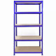 Monster Racking T-Rax Metal Storage Shelves, Blue, 90cm W, 45cm D, Set of 5 F1