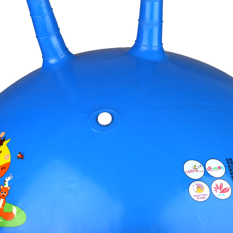 Extra Large and Thicker 55cm Inflatable Space Hopper Cute Animal Printed Bounce Balls - Blue
