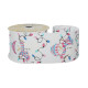 White Wired Ribbon with Snowman and Lights (63mm x 10 yards)