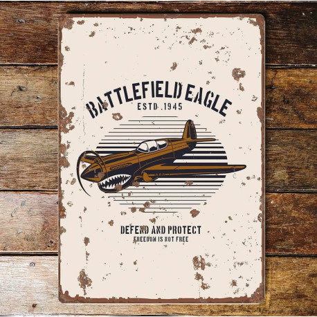 Battlefield eagle plane  Metal Wall Sign Plaque
