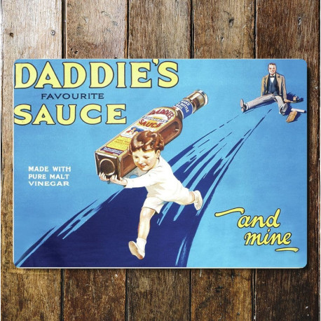 Daddies Favourite Sauce  - Metal Advertising Wall Sign