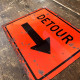 Detour Road  - Metal Vintage Wall Sign
