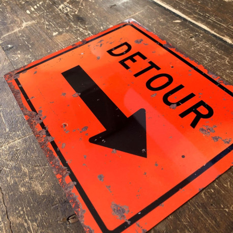 Detour Road  - Metal Vintage Wall Sign