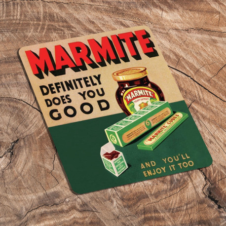 Marmite Definitely Does you good and you'll enjoy it too - Metal Advertising Wall Sign