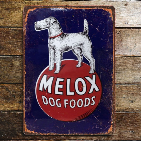 Melox Dog Food fox terrier  - Metal Advertising Wall Sign