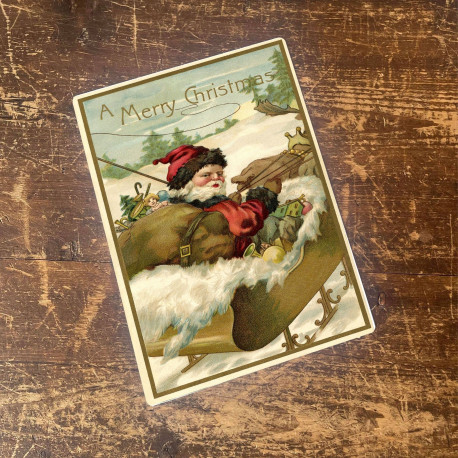 Merry Christmas Vintage Christmas Father christmas  - Metal Advertising Wall Sign (1)