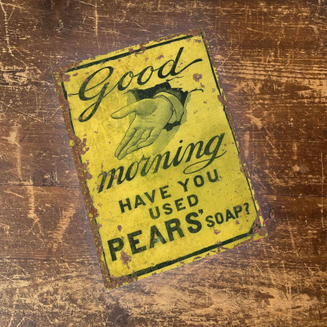 Pears Soap Moringing Have you Used Bath Vintage Advert Advetisement Metal sign Bathroom