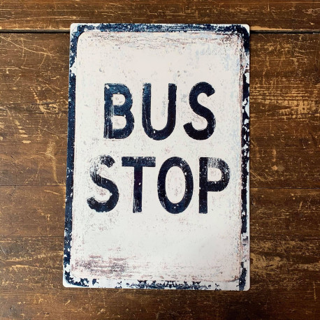 Vintage Bus Stop Style - Metal Travel Wall Sign